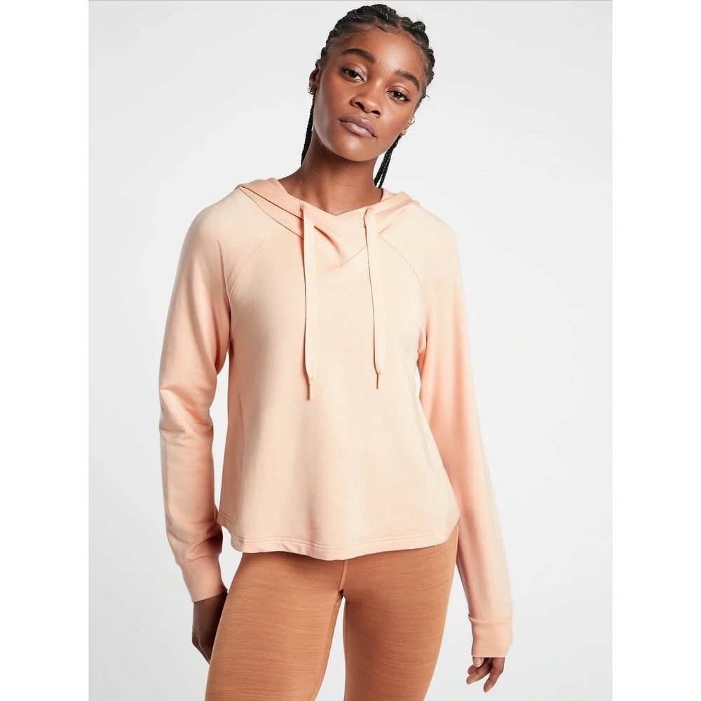 Athleta Boardwalk High Hip Hoodie Womens XS Buttery Beige Long Sleeve